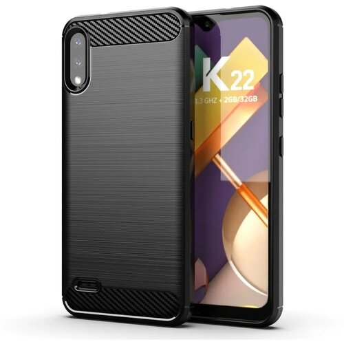  Gumijasti / gel etui Carbon za LG K22 - črni Cene