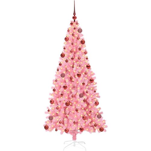 VidaXL Božićno drvce s 300 LED svjetlima Ružičasta 180 cm PVC Slike