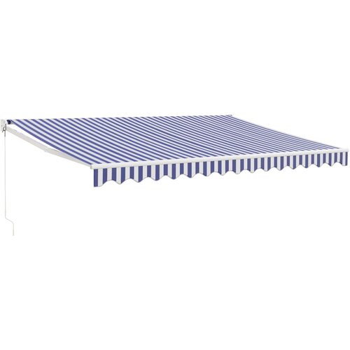 Maison Chic Zložljiva tenda - Senčniki modra in bela 4,5x3 m blago in aluminij, (22038543) Slike