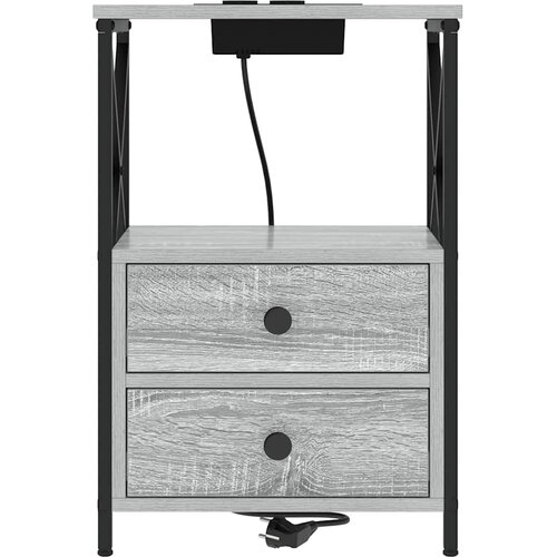  Noćni ormar Siva Sonoma 40 x 31 x 60 cm Konstruirano drvo Slike