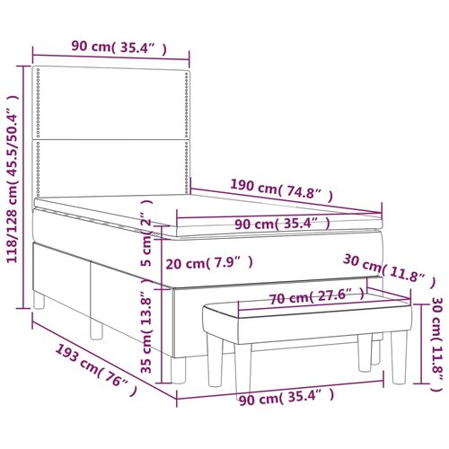 Box spring krevet s madracem crni 90x190 cm bar&amp;scaron;unasti Slike