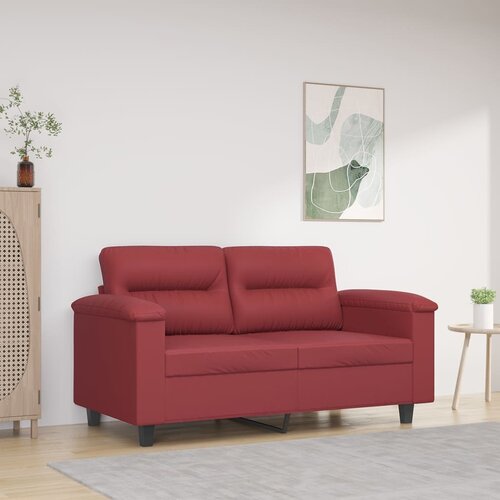 vidaXL Dvosjed od tkanine crvena boja vina 120 cm od umjetne kože Cijene