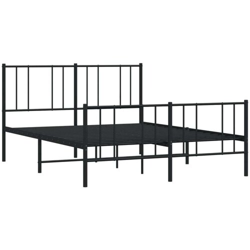 VidaXL metalni okvir kreveta uzglavlje i podnožje crni 140x190 cm Slike