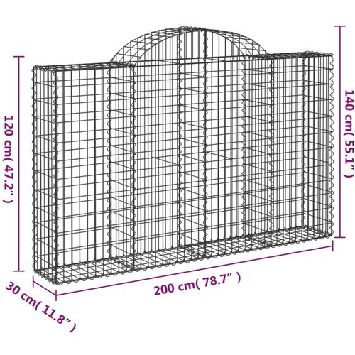  Lučne gabionske ko&amp;scaron;are 10kom 200x30x120/140cm pocinčano željezo Slike