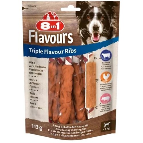 8u1 Delights 8in1 poslastica za pse Triple Flavour Ribs 6 komada, 113 g Cijene