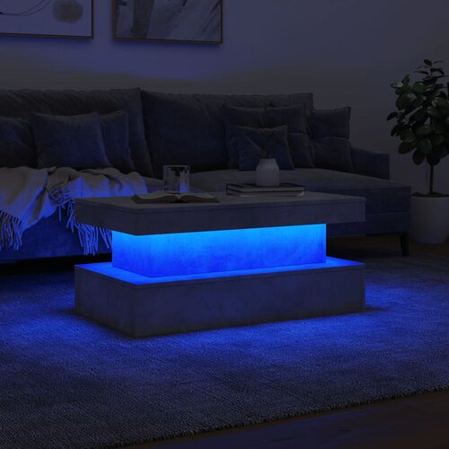  Stolić za kavu s LED svjetlima siva boja betona 90 x 50 x 40 cm Slike