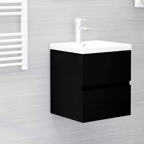 vidaXL Omarica za umivalnik črna 41x38,5x45 cm iverna plošča Cene
