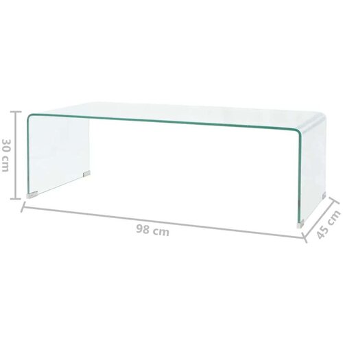 VidaXL stolić za kavu od kaljenog stakla 98 x 45 x 30 cm prozirni Slike
