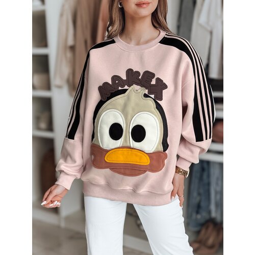 DStreet Bluza damska oversize z naszywkami CUTE MAKEX r&amp;oacute;żowa Slike