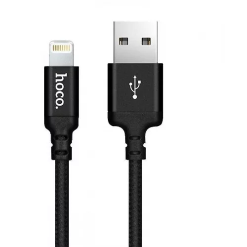 Hoco podatkovni kabel X14 Lightning na USB 1m 3A črn pleten