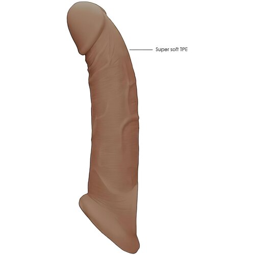 REALROCK Penis Sleeve 9 - ovoj za penis (21,5 cm) - temno naraven Slike