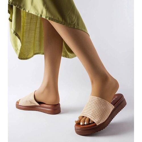  Beige sandals with openwork upper Idabel Cene