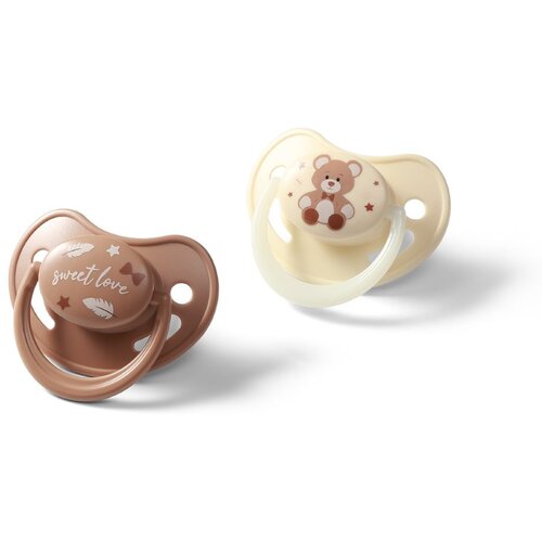 BabyOno Anatomska silikonska duda GLOW 0-6 m, 2 kosa Slike