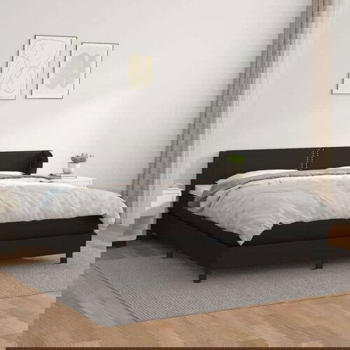  Krevet s oprugama i madracem crni 160 x 200 cm od umjetne kože Slike