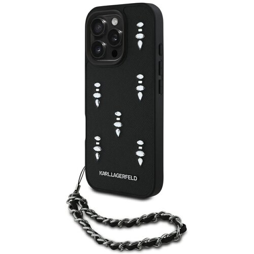 Karl Lagerfeld OVITEK SAFIANO CRYSTALS ZA IPHONE 16 PRO MAX ZLATI DODATKI, (5000010649) Cene