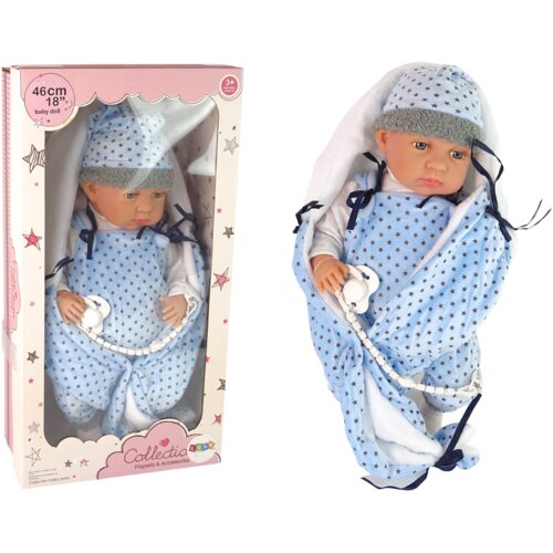  Lutka za igru beba sa dekicom 46 cm - svjetlo plava Slike