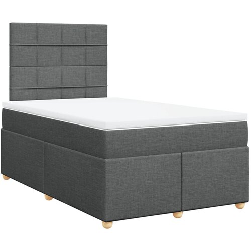 VidaXL Box spring postelja z vzmetnico temno siva 120x200 cm blago, (21307395) Slike