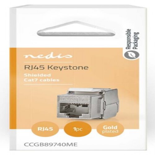 Nedis CCGB89740ME keystone, CAT7, RJ45 female, sftp, metal Cene