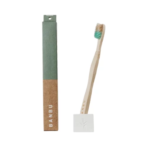 BANBU Četkica za zube od bambusa - Meka - Zelena