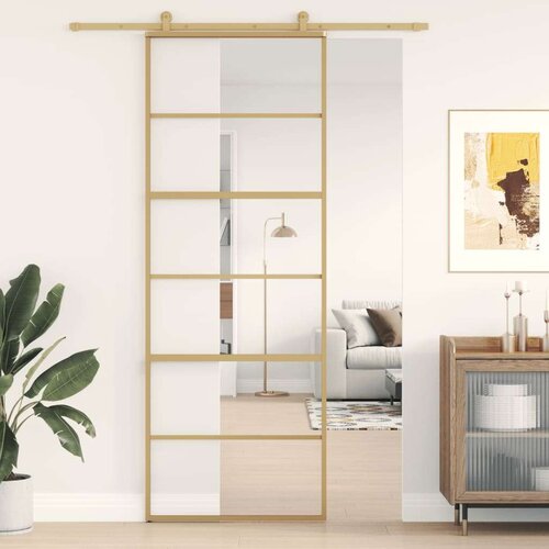  Klizna vrata zlatna 76x205 cm prozirno staklo ESG i aluminij Cijene