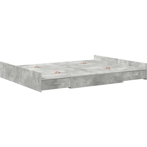  Krevet s ladicama Betonski sivi 160 x 200 cm Konstruirano drvo Slike