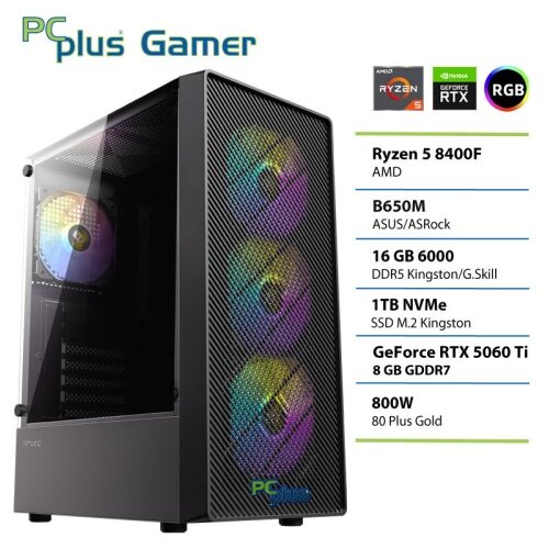PCPLUS Gamer Ryzen 5 8400F 16GB 1TB RTX 5060Ti 8GB gaming namizni računalnik Cene