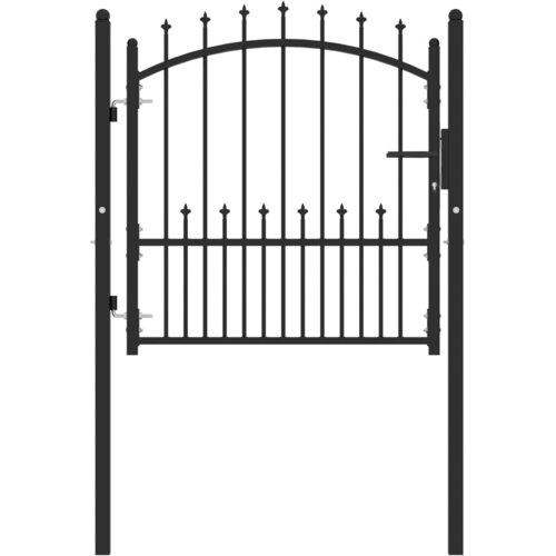 VidaXL Vrata za ograjo s konicami jeklo 100x100 cm črna, (20823492) Slike