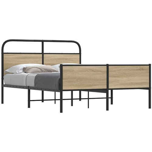 vidaXL Posteljni okvir brez vzmetnice 120x200 cm sonoma hrast inž. les Cene