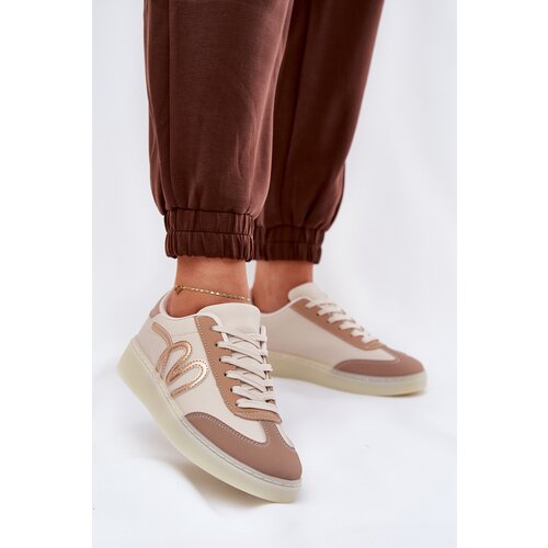 Boto Low Women's Sports Shoes Made Of Eco Leather Gold-Beige Iladira Cijene