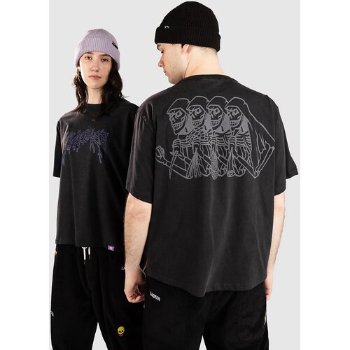 Jacker Skeleton Garment Dyed T-shirt black Cene