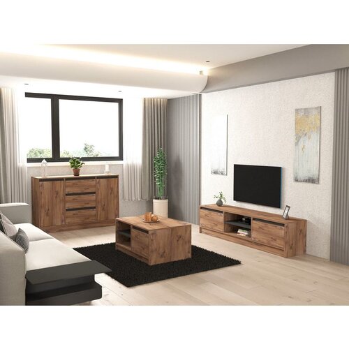 Hanah home Muren - Atlantic Pine, Anthracite Atlantic PineAnthracite Living Room Furniture Set Cene