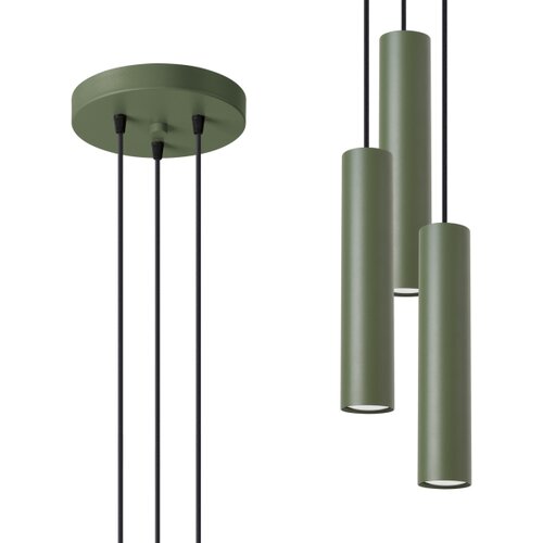 Sollux Lighting Sollux SL.1487 - Luster na sajli LAGOS 3xGU10/10W/230V zelena Slike