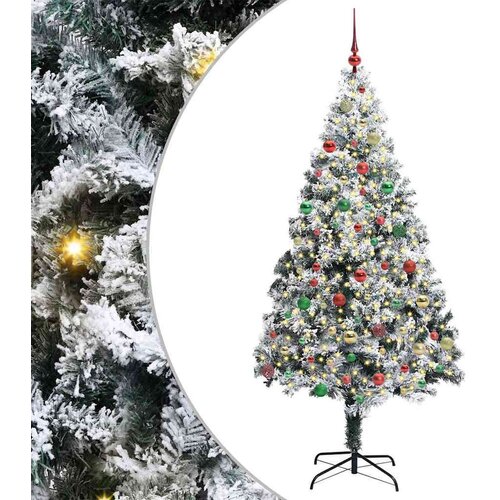 vidaXL Umjetno božićno drvce s 300 LED svjetlima Zelena 180 x 115 cm Cijene