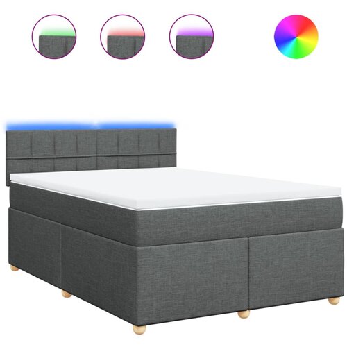 Maison Chic Box spring postelja - Vzmetna postelja z vzmetnico temno siva 140x200 cm blago SL10729, (21901559) Cene