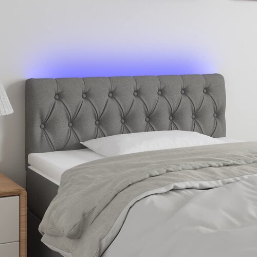 vidaXL LED uzglavlje tamnosivo 100 x 7 x 78/88 cm od tkanine Cijene