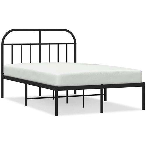  Metalni okvir za krevet s uzglavljem crni 120x190 cm Slike
