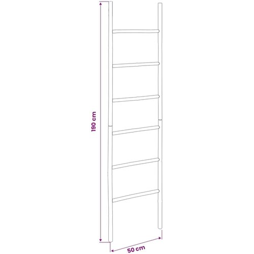  Ljestva za deke Crna 50 x 190 cm Bambus - 190 cm Crna Cijene
