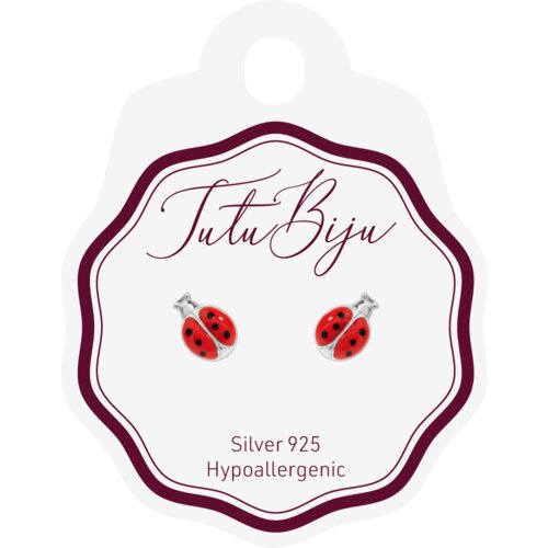 Tutu Biju Modni uhančki Ladybug 8.0 mm - Silver - TLB80S Slike