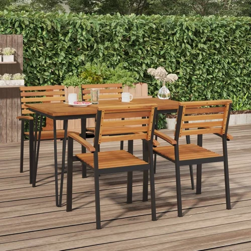 vidaXL Vrtna miza z nogami V oblike 140x80x75 cm trden akacijev les