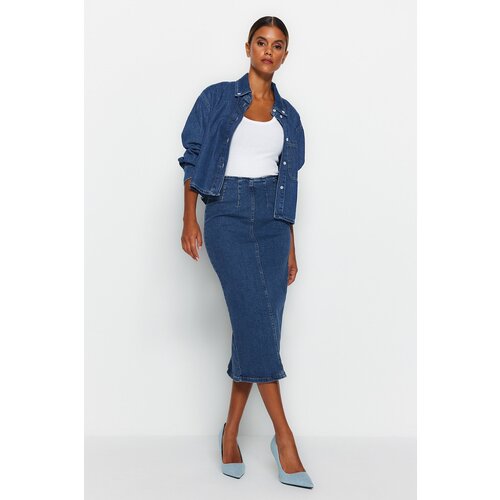 Trendyol Skirt - Blue - Midi Slike