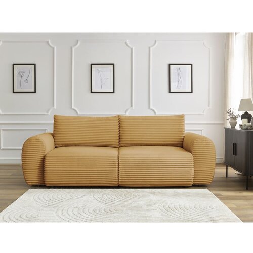 Bobochic Paris Senf žuta sklopiva sofa od samta 257 cm Lucien &amp;ndash; Slike