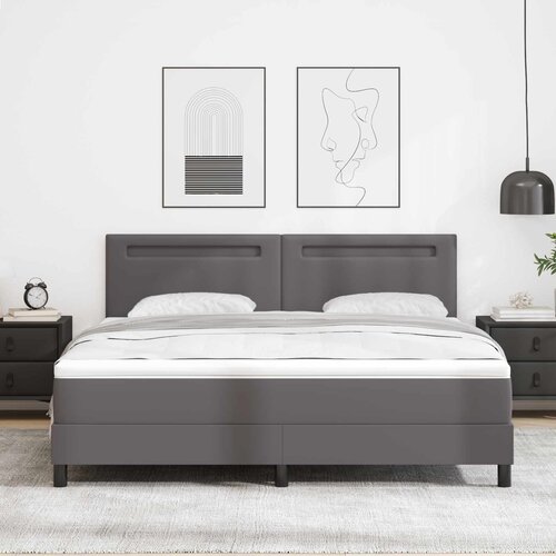  Krevet s opruga kutije Siva 180 x 200 cm Umjetna koža Cijene