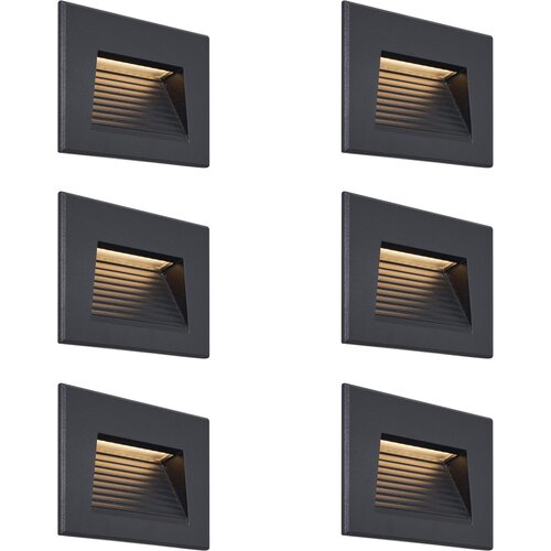 QAZQA Komplet 6 modernih vgradnih stenskih svetilk črne barve 11,5 cm vklj. LED IP65 - Trem Cene