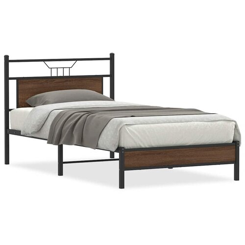 Maison Chic Postelja za odrasle - Posteljni Okvir brez vzmetnice hrast 100x200 cm inženirski les, (22082520) Slike