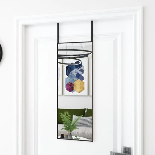  Ogledalo za vrata crno 30x80 cm od stakla i aluminija Cene