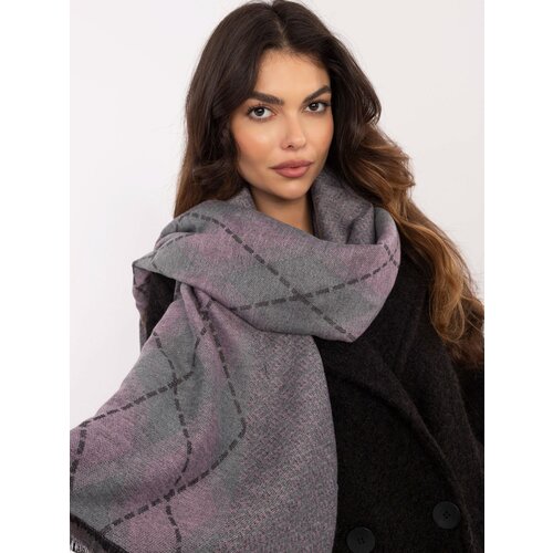 Fashionhunters Grey and pink women's viscose scarf Cene