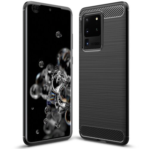  Gumijasti / gel etui Carbon za Samsung Galaxy S20 Ultra - črni Slike