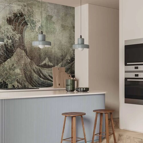  Foto tapeta - Great wave in Kanagwa in retro style - landscape of rough sea 500x350 Slike