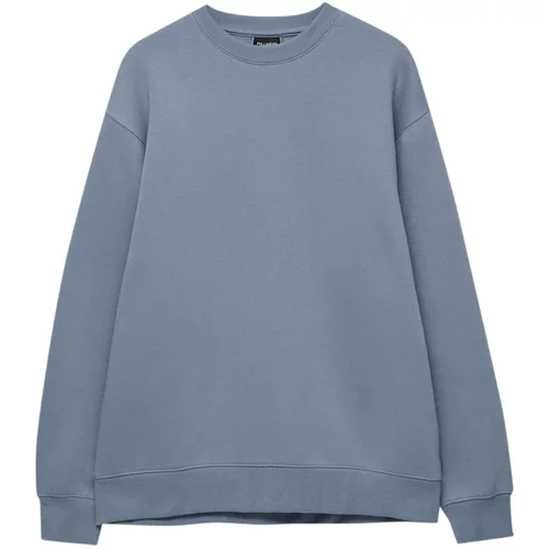 Pull&Bear Sweater majica sivkasto plava