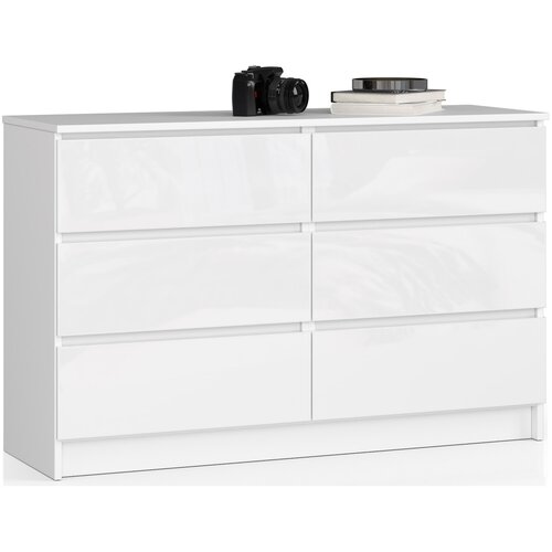 AKORD KOMODA K120 6SZ CLP BELA SJAJ, (21702992) Slike